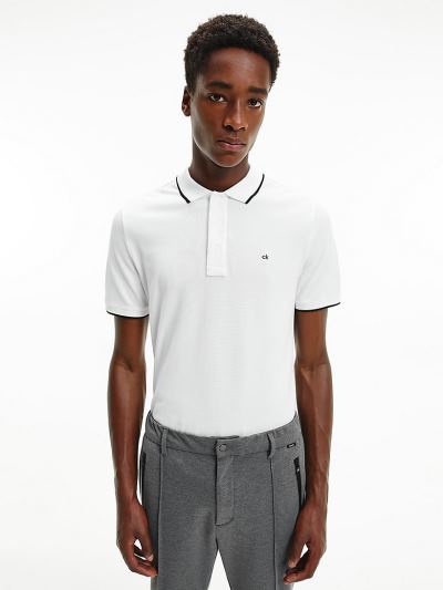 Calvin Klein Ruhák HU513309 | Calvin Klein Slim Organic Cotton Férfi Pólóing Világos Fehér